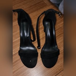 Black ankle strap heels